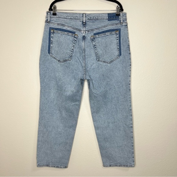 Abercrombie & Fitch The Ankle Straight Ultra High Rise Jeans Knee Patch 33 16s - Picture 11 of 16